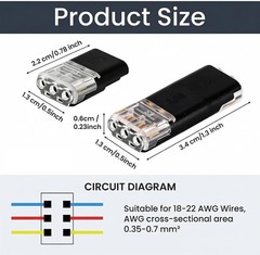 100Pcs 1/2/3 Pin Electrical Wire Connectors Kit Quick Splice Wire Connectors