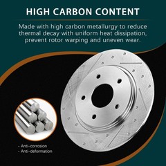 10.24″ Rear Drilled Slotted Brake Rotors 03-07 Honda Accord 04-08 Acura TSX