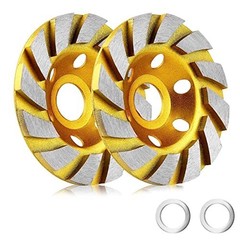 2 Pcs 4 inch Diamond Segment Grinding Wheel Disc Grinder Cup Concrete Stone Cut