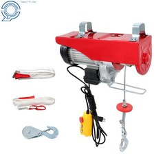 1600W 110V Mini Electric Hoist 2200lbs 14ft Wired Remote Control Crane Winch