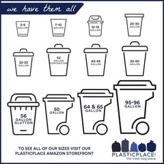Plasticplace 13 Gallon Trash Bags 0.7 Mil │ 1 Count (Pack of 180), White