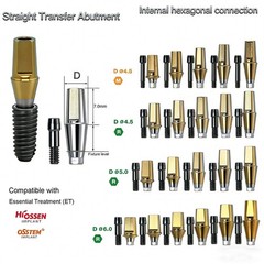 US Dental titanium abutment Compatible Hiossen ET SA Hex Mini/Regular Implants