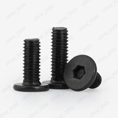 Black 304 Stainless Steel Allen Hex Socket Utrathin Flat Head Screws M2 M3 M4 M5