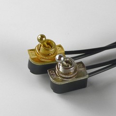 Toggle Switch on/off – Brass Plated – 6A/120V – Steampunk Switch 2-Wire