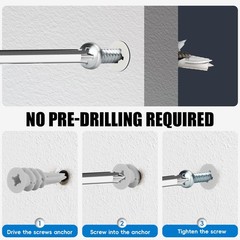 Self Drilling Drywall Anchors with Screws Kit 120 Pcs, No Pre Drill Required,…