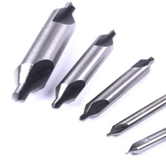5-Piece HSS Center Drill Bits Set #1-#5, 60° Angle for Lathe & Metalworking