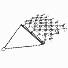 4FT X 4FT Heavy Duty Drag Harrow For ATV UTVs Leveling Grading Powder Coated