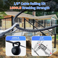 1/8 Stainless Steel Cable – Cable Railing Kit with Stainless Steel Wire and Cabl