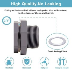 Secure and Easy-to-Install 3/4 Inch PVC Bulkhead Adapters Set of 3 with Plugs