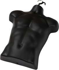Torso Form Molded Man’s Shirt Frosted Fits S – L Hanging Male Mannequin Black