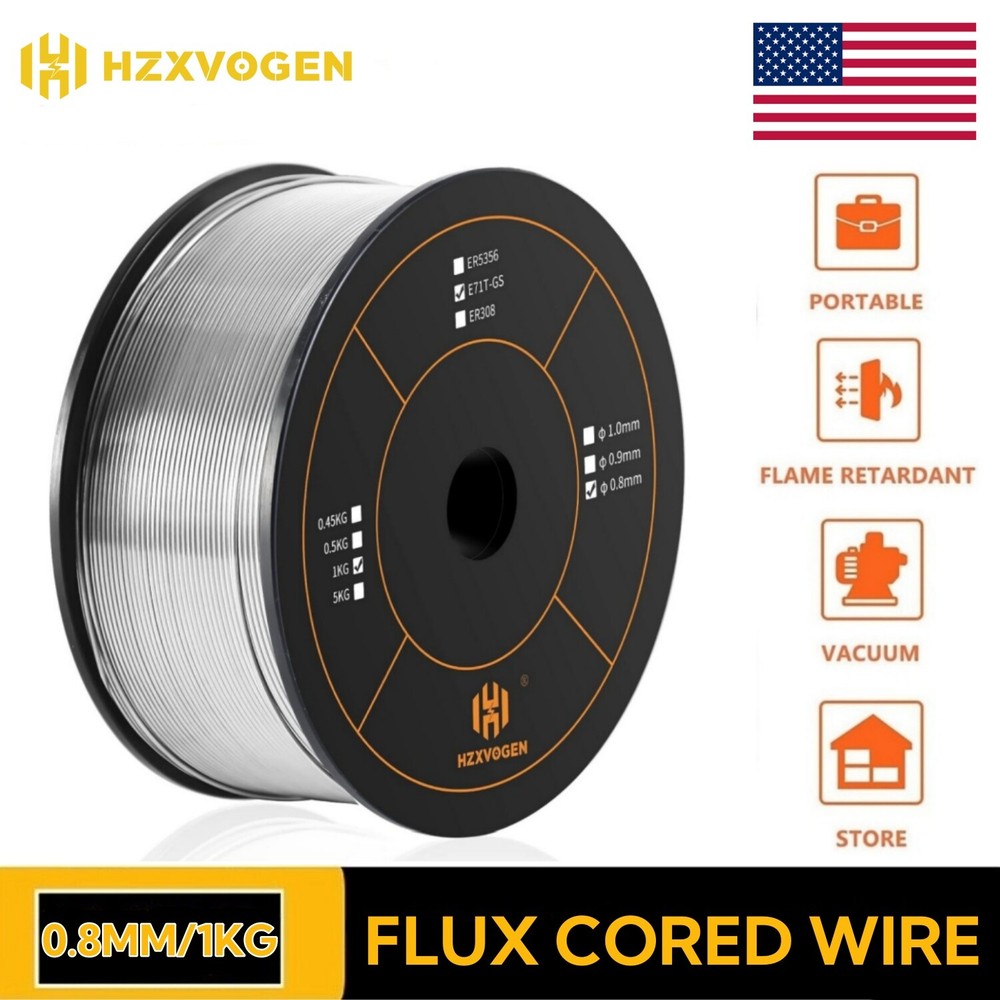 0.8mm Flux Core MIG Welding Wire (1kg Spool) for Carbon Steel, Stainless Steel