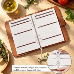 Blank Recipe Book Binder to Write in Your Own Recipes, Leather Family Recipe …