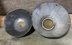 2 Vintage Galvanized Metal Dairy Strainer, Farmhouse Milk Funnel