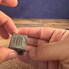 Vintage Letter Print Press Block “No Postage” Metal 1″x1″