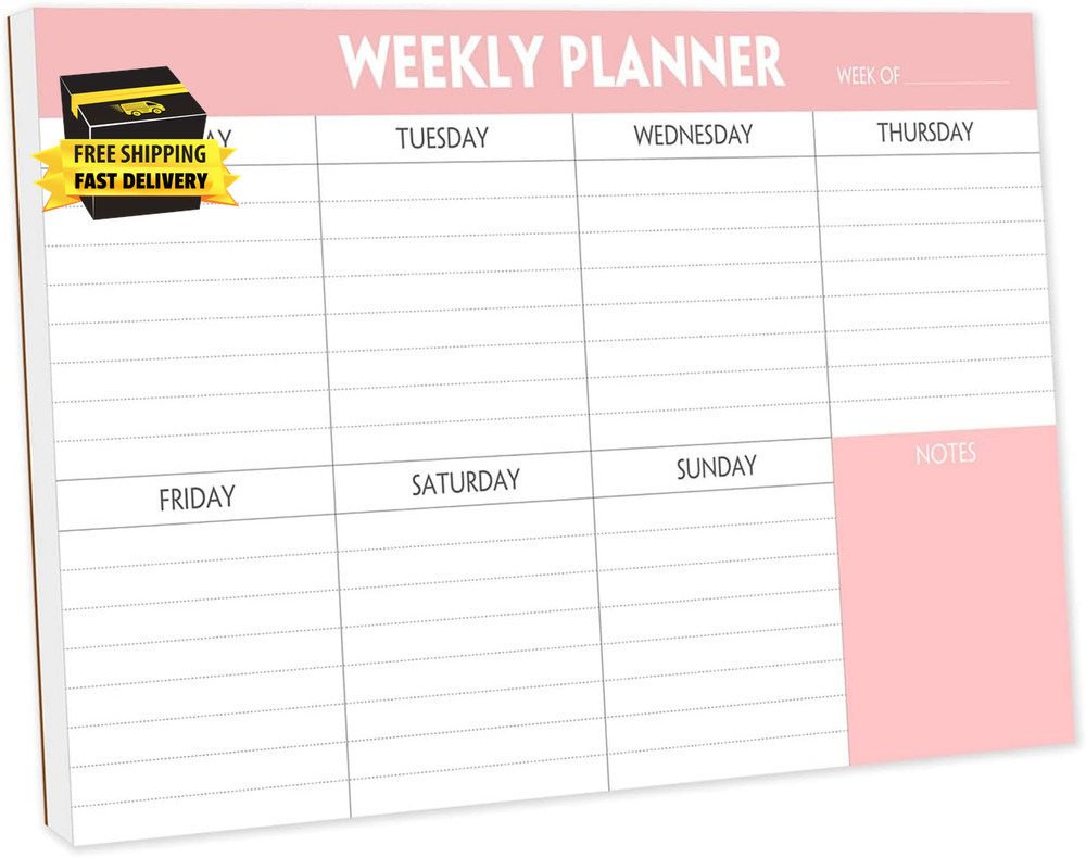Weekly Planning Pad – Tear off to Do List Pad with Daily Schedule & Calendar, 52