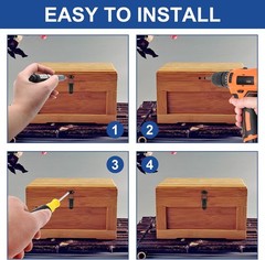 4Pcs Black Metal Toggle Latch Set with Screws for Wood & Storage Containers
