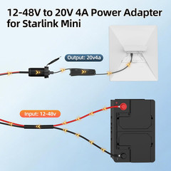 Starlink Mini Cable 32.8Ft with 12V-24V to 20V Step up Pass through Kit, Starlin