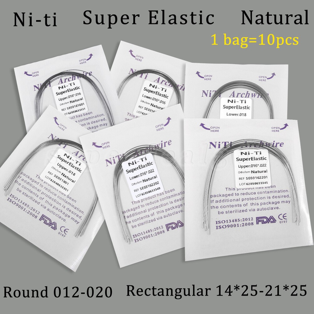 Dental Orthodontic Arch wire Super elastic NiTi Round Rectangular Nature Form ty