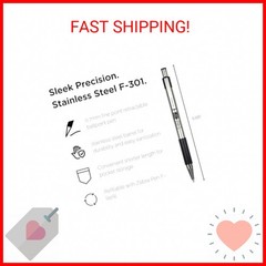 Zebra Pen F-301 Ballpoint Stainless Steel Retractable Pen, Fine Point, 0.7mm, Bl