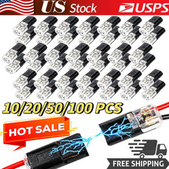 NEW Double-Wire Plug-in Connector,Cable Clamp with Locking Buckle, 10~100pcs
