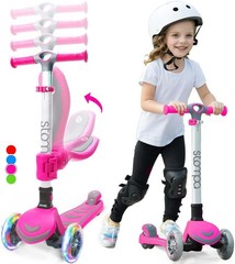 Scooter Kids 3 Years with Seat, Folding Children Scooter 3 Wheels LED Flash Light,…