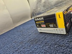 (QTY 100) SAS Raven 66518 Black Nitrile Gloves Powder Free 7mil Version Large