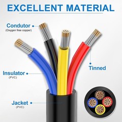 Waterproof 16 Gauge Multi-Conductor Wire, 50FT Flexible PVC Electrical Cable