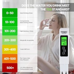 4-in-1 Digital Water Tester TDS EC Temperature Meter 0-9990PPM For Water Purity