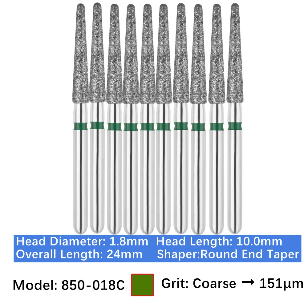 Vakker Dental Round End Taper FG Diamond Bur 850-018C Coarse 10/pk