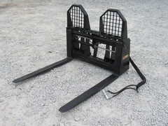 48″ Hydraulic Sliding Walk Through Pallet Fork Set Skid Steer Quick Attach