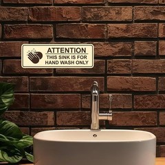 Hand Wash Only Sink Sign – Large 10 Pack, Durable Black Warning Labels
