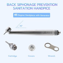 Dental 45 Degree LED High Speed Handpiece Self-Power Oral Surgery Turbine