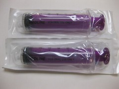 ( 1x ) 60mL Oral Syringe , Medline, Sterile Clear Barrel Purple Plunger with Cap