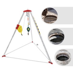 Safety Confined Space Tripod Adjustable 5.2-8ft Legs Rescue Tripod 2600lb Winch!