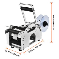 VEVOR Electric Labeling Machine Semi-Automatic Round Bottle Labeler 20-50pcs/min