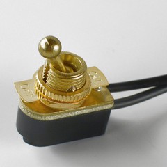Toggle Switch on/off – Brass Plated – 6A/120V – Steampunk Switch 2-Wire