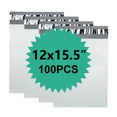 100 Poly 12×15.5 White Poly Mailers Shipping Envelopes Mailing Bags 2.5 Mil