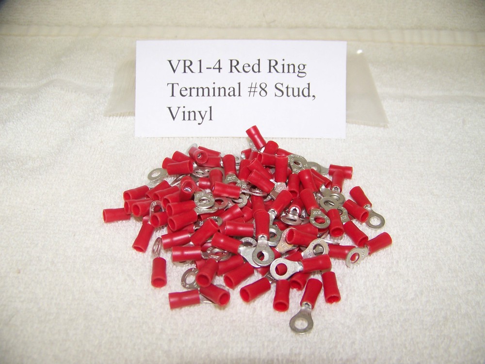 SGE VR1-4 Bag/100 Red Ring #8 Stud, Vinyl Ins,R4A-8 PV18-8R 14RA-8 TP16-8