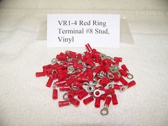 SGE VR1-4 Bag/100 Red Ring #8 Stud, Vinyl Ins,R4A-8 PV18-8R 14RA-8 TP16-8
