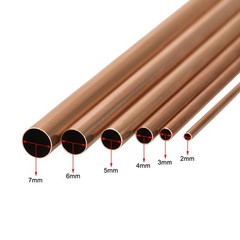 2mm 3mm 4mm 5mm 6mm 7mm OD Copper Tube Seamless Round Pipe Tubing 6 pcs