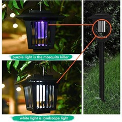 Solar Powered Mosquito Zapper Solar Bug Zapper, Bug Zapper Outdoor IP44 Mosquito