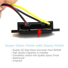 Waterproof DC-DC Converter 12V Step Down to 5V Power Supply Module 3A 15W Black