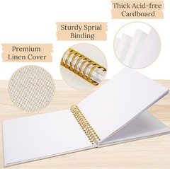 Scrapbook Photo Album Linen Cover, 10 x 10 Inch 10 40 Pages, Beige