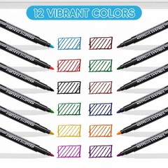 1 Count (Pack of 12), Red, Brown, Dark Orange, Magenta, Blue, Yellow, Light…