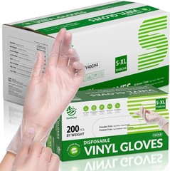 Disposable Vinyl Gloves, Food Safe, Latex-Free Powder-Free Clear Plastic Glov…