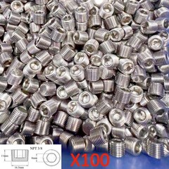 100* Hex Countersunk Plug Socket Head Stainless Steel Pipe 3/8″ NPT Male Thread