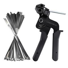 Lingchievo Metal Zip Tie Gun with 100 PCS 11.8inch(300mm) 11.7 inches, Black