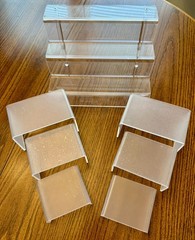 7 Pcs Acrylic Risers for Display, Acrylic Display Riser, Clear Frosted