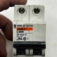 MERLIN GERIN C60N CIRCUIT BREAKER MULTI9 2A-TYPE C 480VAC 2 POLE ✅