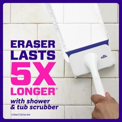 Mr. Clean Magic Eraser Shower & Tub Scrubber, 1 Device + 2 Refills, White